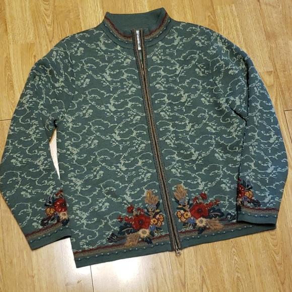 Pendleton Sweaters - VTG Pendleton wool embroidered sweater jacket L